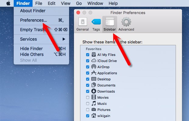 quicken for mac sidebar disappeared